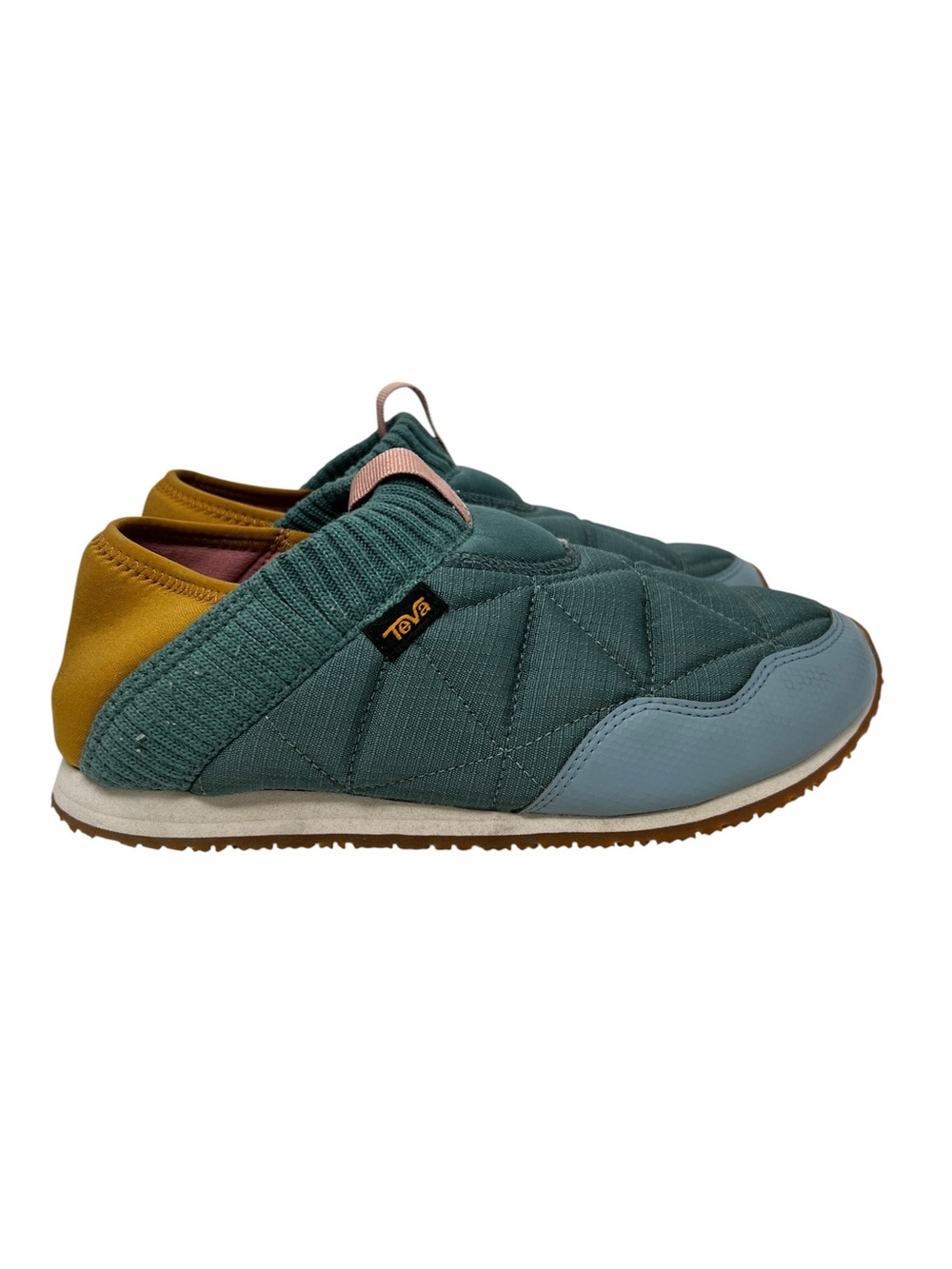 Teva Quilted Slip-On in Teal with Mustard and Pink Accents - Picture 2 of 9